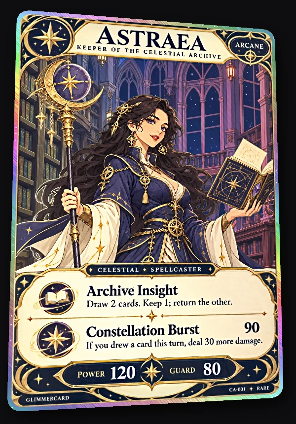 Astraea, Keeper of the Celestial Archive card
