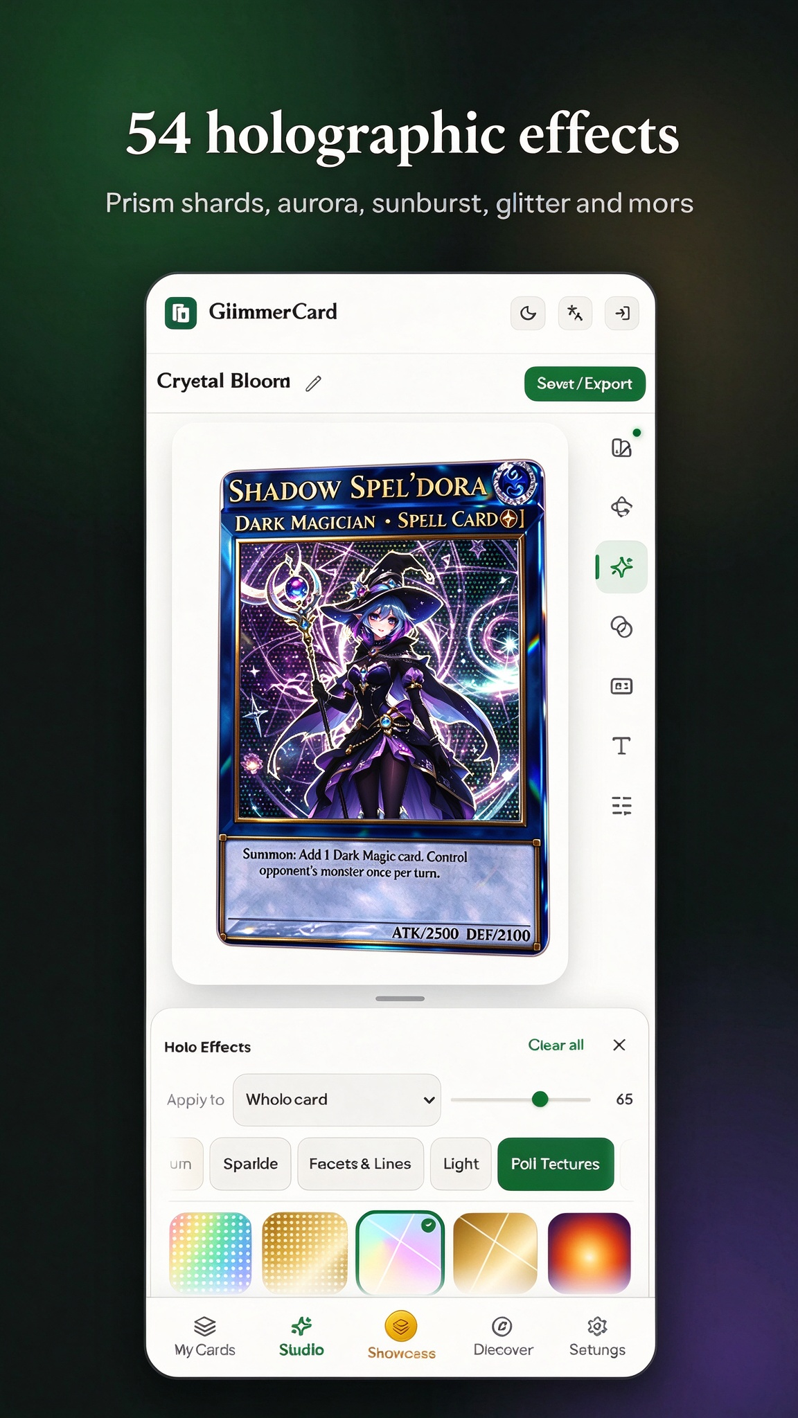 GlimmerCard 21 Holographic Effects Studio