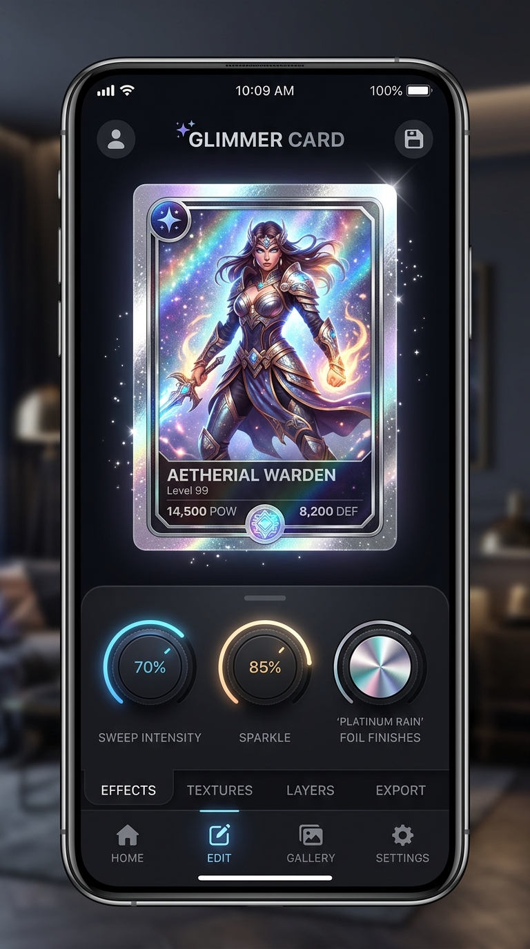 GlimmerCard Studio Foil and Effects Editor